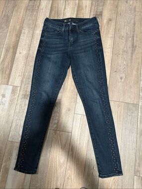 Seven7 Dark Blue Studded Skinny Jeans - Women